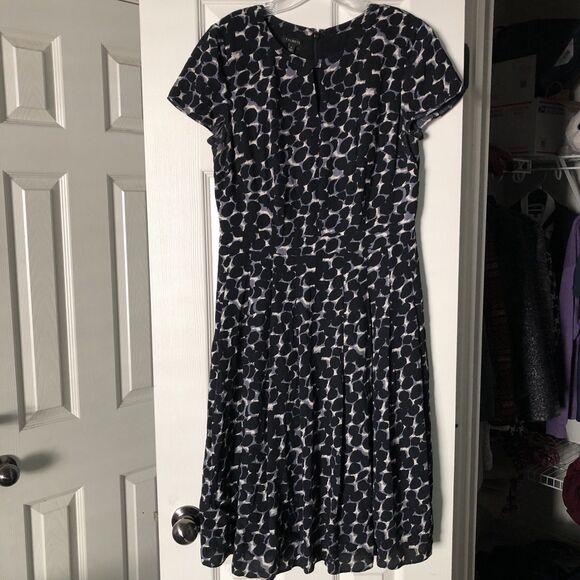 Talbots Sz 6 Black Gray Career Midi Dress - Picture 3 of 8